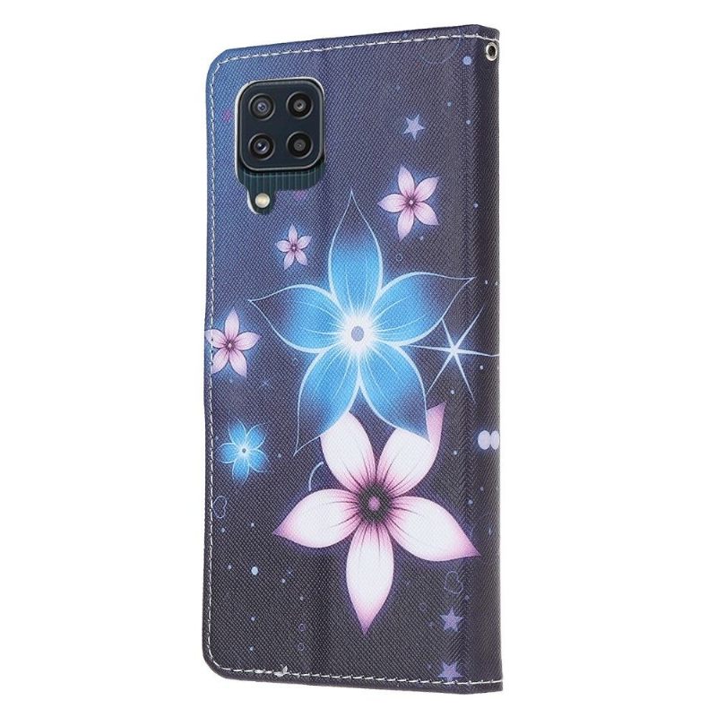 Leren Hoesje voor Samsung Galaxy M32 Bescherming Bloemen