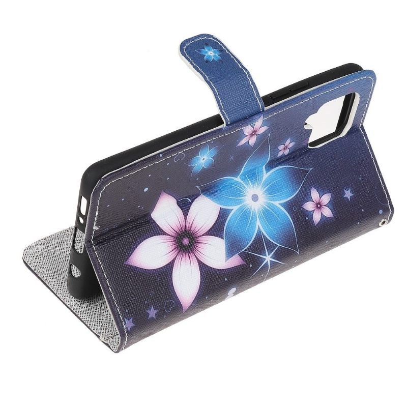 Leren Hoesje voor Samsung Galaxy M32 Bescherming Bloemen