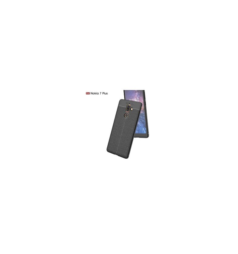 Telefoonhoesje voor Nokia 7 Plus Litchi-textuur Leerstijl