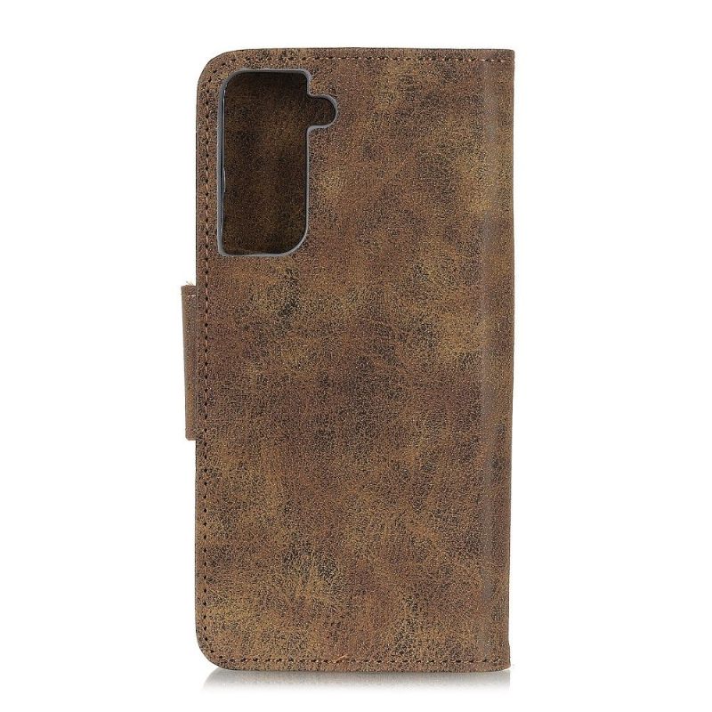 Case voor Samsung Galaxy S21 Plus 5G Bescherming Edouard Kunstleer Vintage