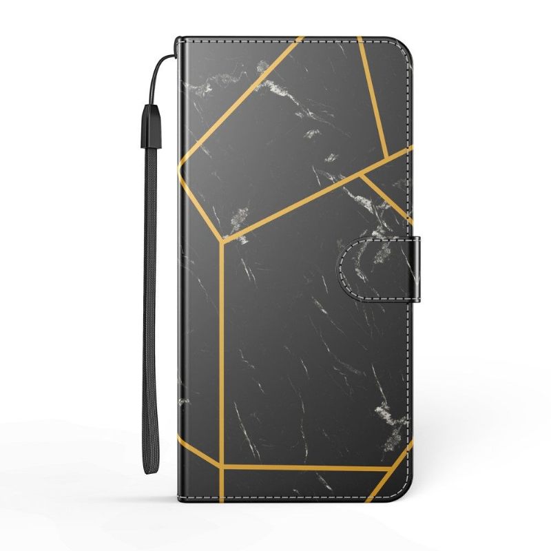 Cover voor Samsung Galaxy S21 Plus 5G Anti-fall Geometrisch Marmer - Zwart