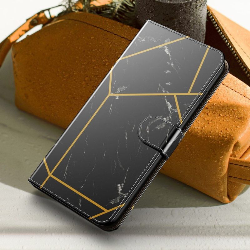 Cover voor Samsung Galaxy S21 Plus 5G Anti-fall Geometrisch Marmer - Zwart