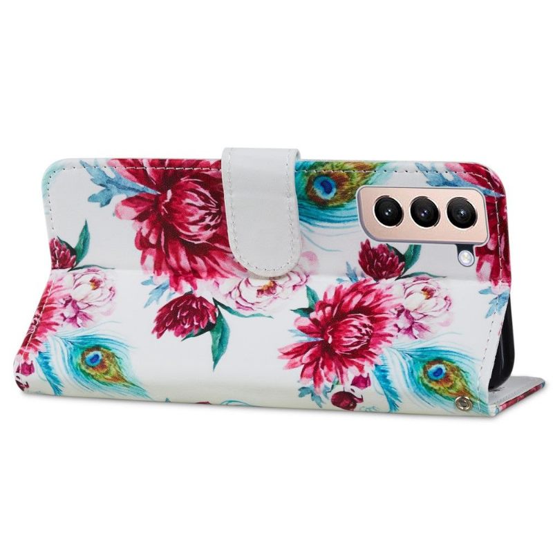 Folio-hoesje voor Samsung Galaxy S21 Plus 5G Pauwbloem