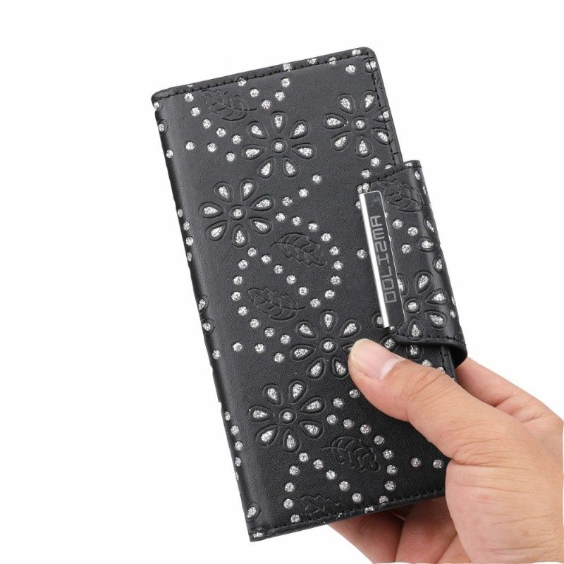 Hoesje Folio-hoesje voor Samsung Galaxy S21 Plus 5G Diamanten Bloemen