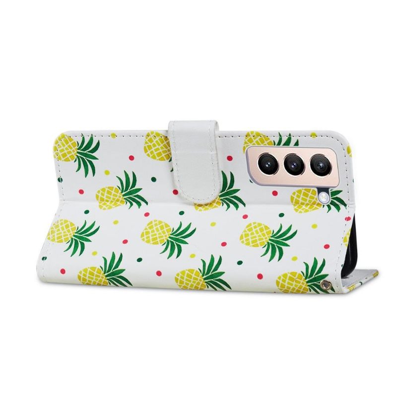 Leren Hoesje voor Samsung Galaxy S21 Plus 5G Ananas