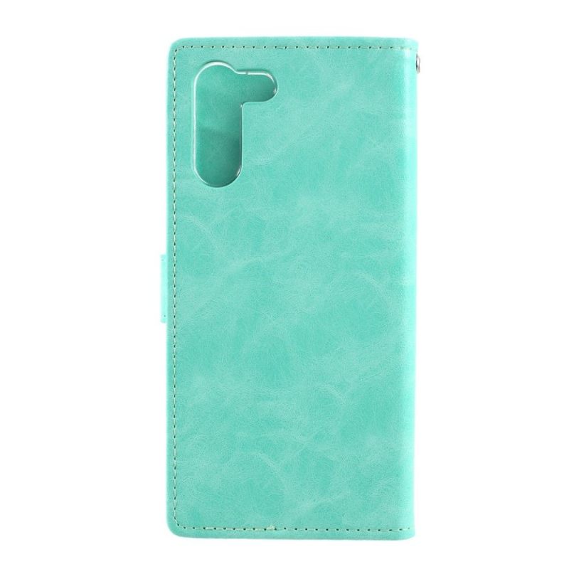 Leren Hoesje voor Samsung Galaxy S21 Plus 5G Bescherming Mercury Blue Moon-imitatieleer