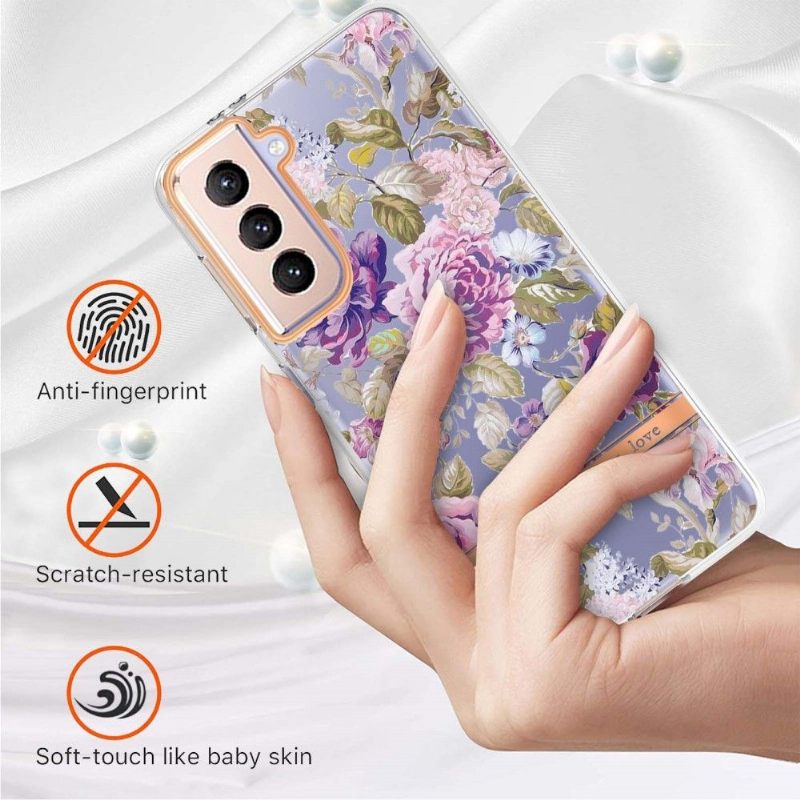 Telefoonhoesje voor Samsung Galaxy S21 Plus 5G Bescherming De Violette Pioen
