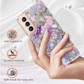 Telefoonhoesje voor Samsung Galaxy S21 Plus 5G Bescherming De Violette Pioen