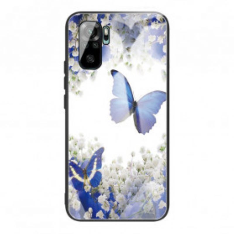 Hoesje voor Poco M5s Vlinders Design Gehard Glas