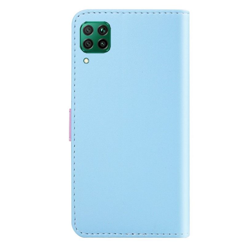 Leren Hoesje voor Huawei P40 Lite Bescherming Driekleurige Naden