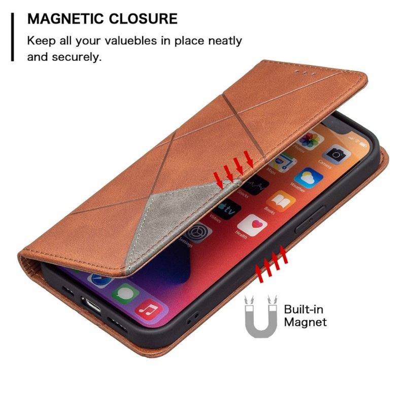 Flip Case voor iPhone 13 Pro Leren Kaarthouder In Célinia-stijl