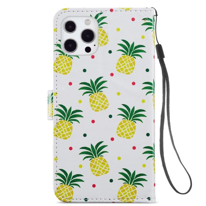 Folio-hoesje voor iPhone 13 Pro Ananas