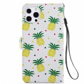 Folio-hoesje voor iPhone 13 Pro Ananas