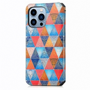 Folio-hoesje voor iPhone 13 Pro Anti-fall Caleidoscoop Mandala Flip Flap