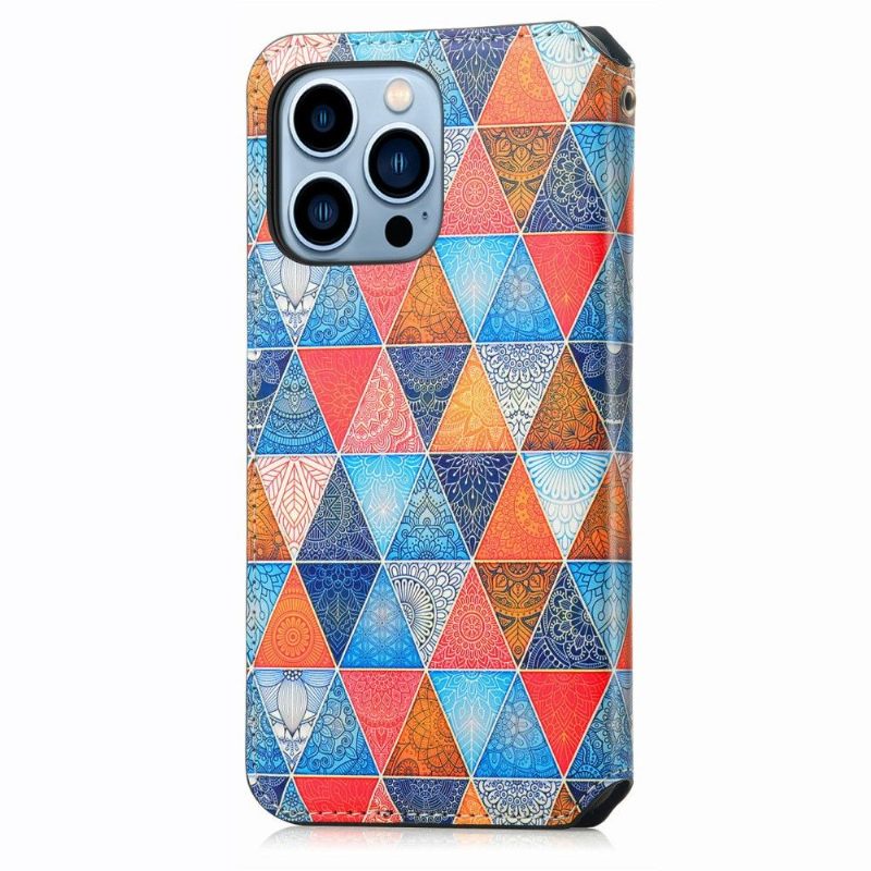 Folio-hoesje voor iPhone 13 Pro Anti-fall Caleidoscoop Mandala Flip Flap