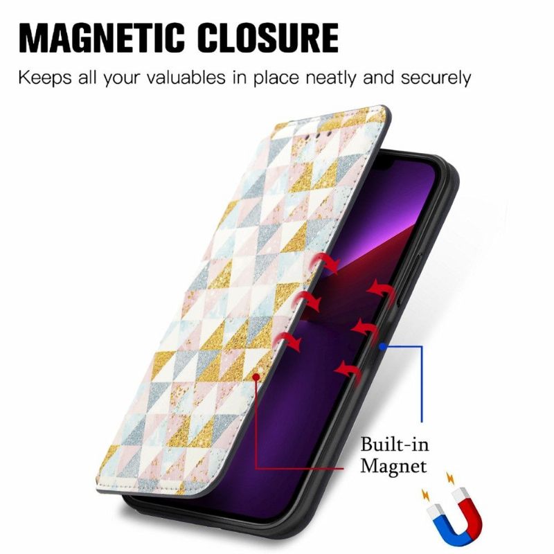 Folio-hoesje voor iPhone 13 Pro Anti-fall Flip Flap In Scandinavische Stijl