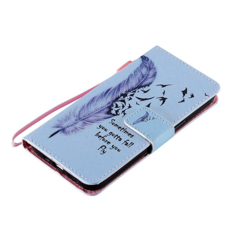 Folio-hoesje voor iPhone 13 Pro Anti-fall Quill En Citaat