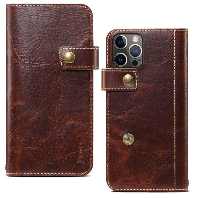 Folio-hoesje voor iPhone 13 Pro Denior Vintage Leer