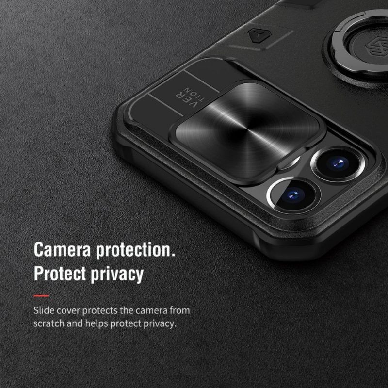 Hoesje voor iPhone 13 Pro Armor Case Met Lens Cover