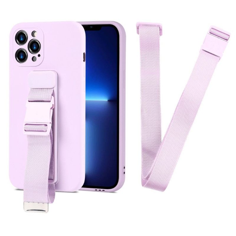 Hoesje voor iPhone 13 Pro Bescherming Hoesje Met Riem