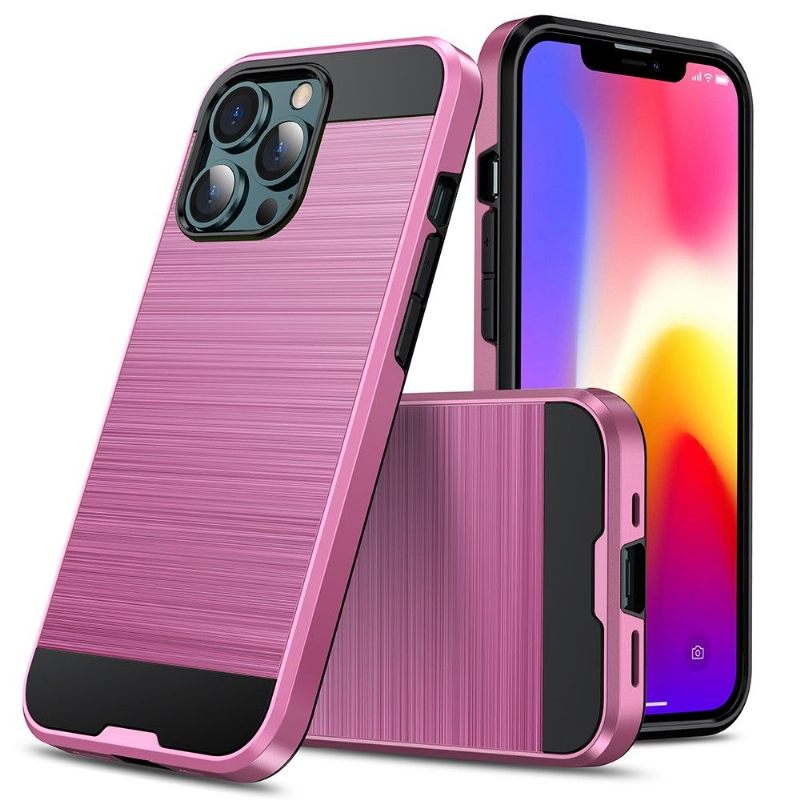 Hoesje voor iPhone 13 Pro Geborsteld Metaaleffect