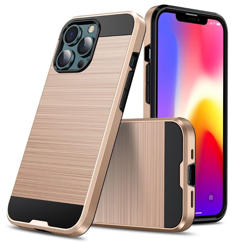 Hoesje voor iPhone 13 Pro Geborsteld Metaaleffect