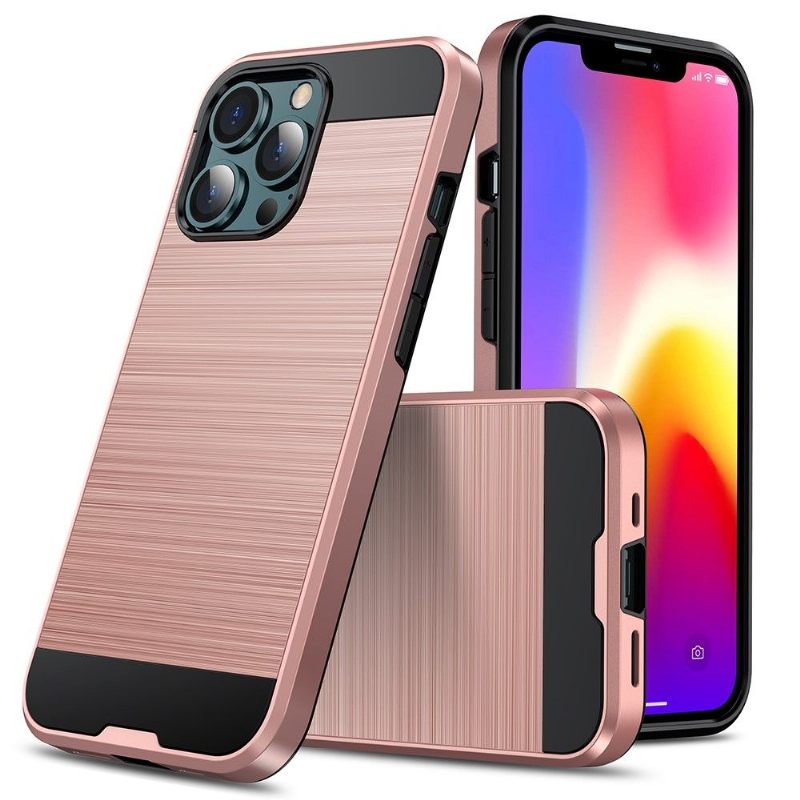 Hoesje voor iPhone 13 Pro Geborsteld Metaaleffect