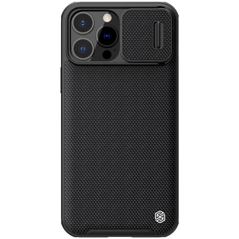 Hoesje voor iPhone 13 Pro Getextureerde Case Met Lens Cover