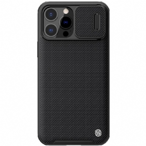 Hoesje voor iPhone 13 Pro Getextureerde Case Met Lens Cover