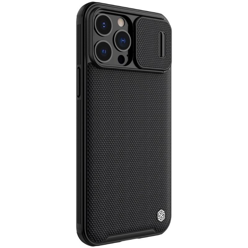 Hoesje voor iPhone 13 Pro Getextureerde Case Met Lens Cover