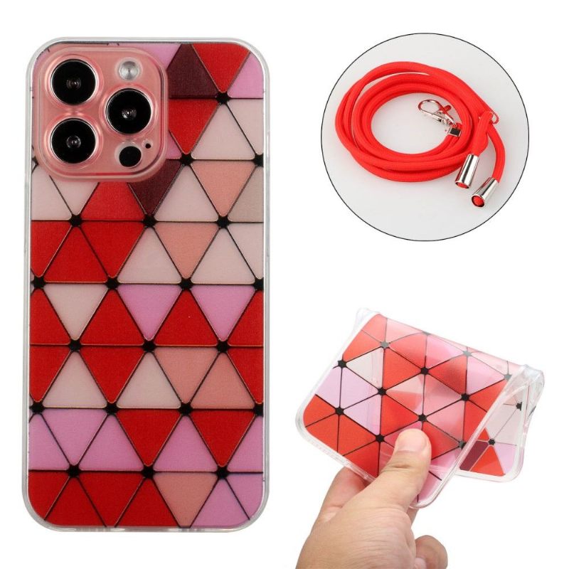 Hoesje voor iPhone 13 Pro Met Koord Mona Rhombus