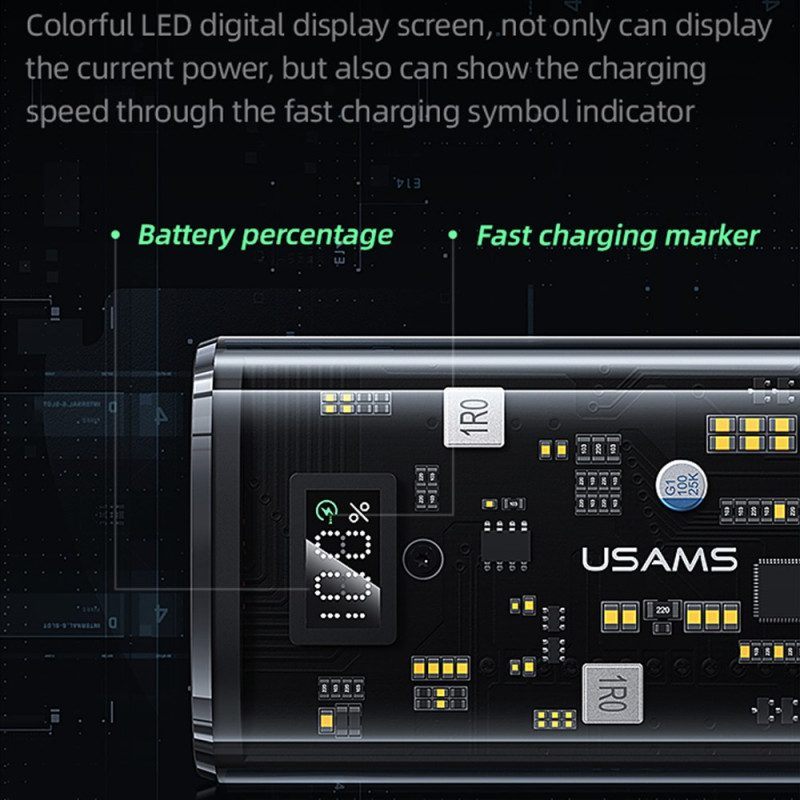 Externe Batterij 9000Mah Dubbele Poorten Digitaal Display