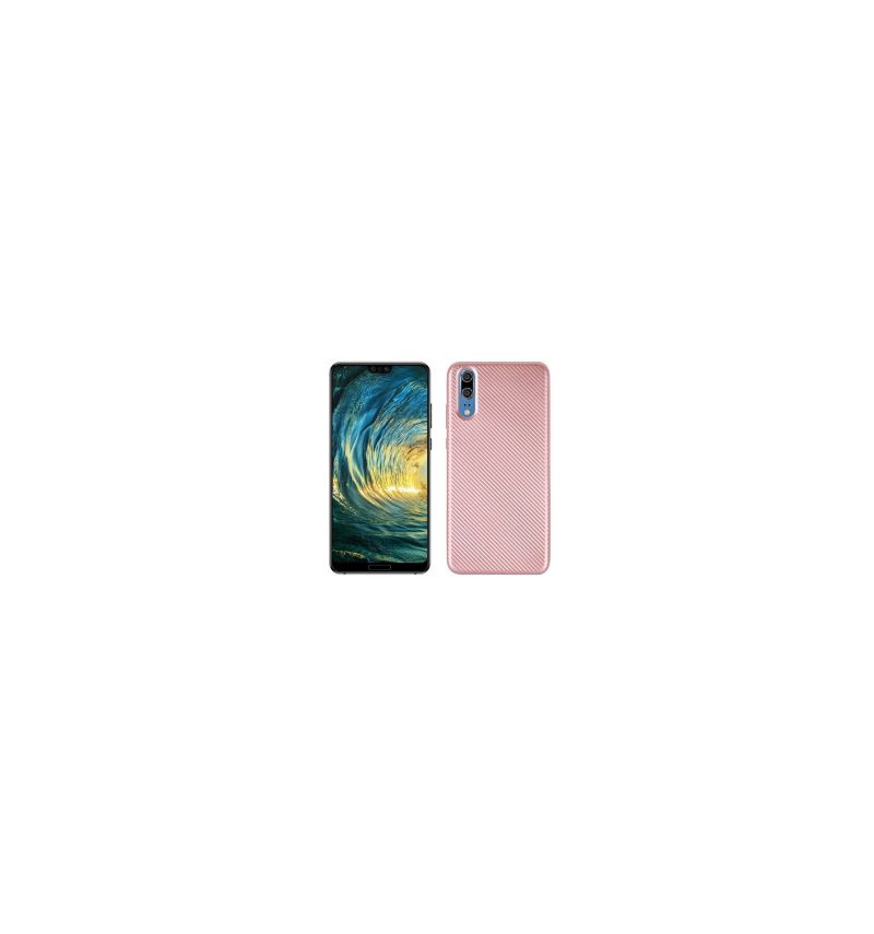 Hoesje voor Huawei P20 Anti-fall Koolstofvezel