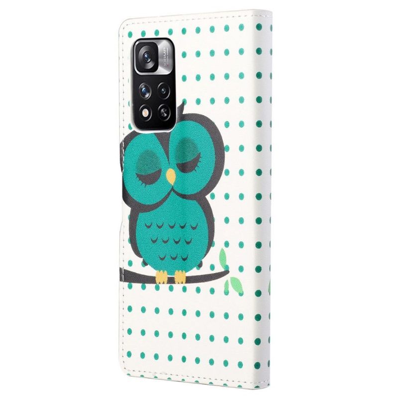 Folio-hoesje voor Xiaomi Redmi Note 11 Pro / 11 Pro 5G Anti-fall Uil Polka Dot