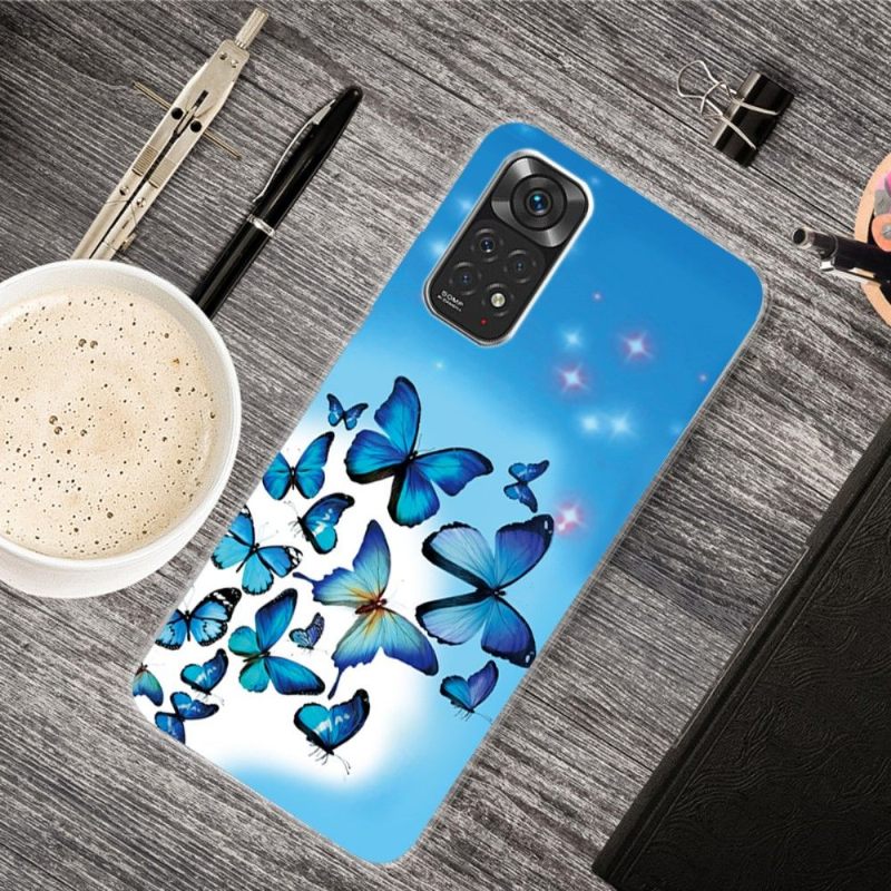 Hoesje voor Xiaomi Redmi Note 11 Pro / 11 Pro 5G Blauwe Vlinders
