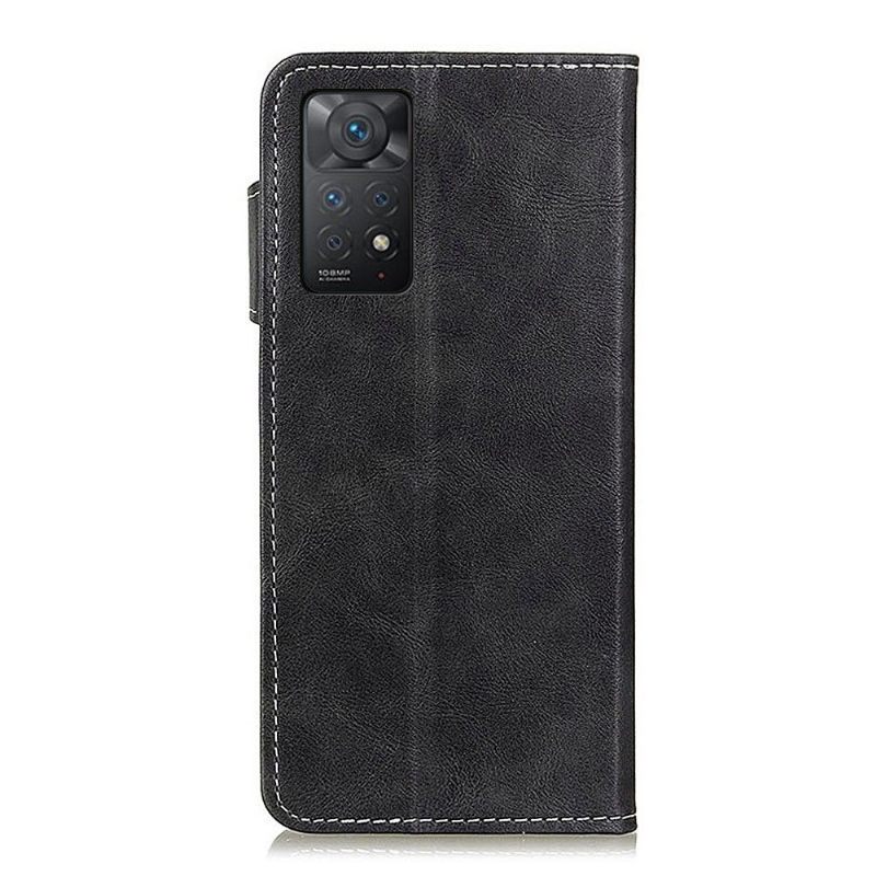 Leren Hoesje voor Xiaomi Redmi Note 11 Pro / 11 Pro 5G Bescherming S-vorm Leereffect Zichtbare Naden