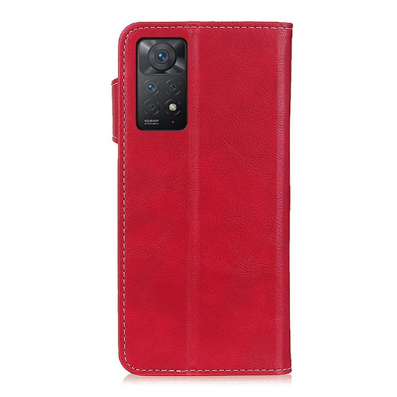 Leren Hoesje voor Xiaomi Redmi Note 11 Pro / 11 Pro 5G Bescherming S-vorm Leereffect Zichtbare Naden