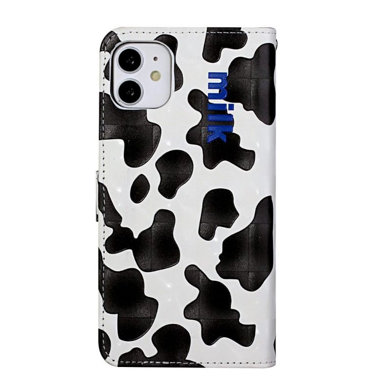 Flip Case voor iPhone 11 Koe Stijl + Schouderriem