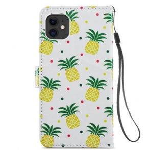 Folio-hoesje voor iPhone 11 Ananas