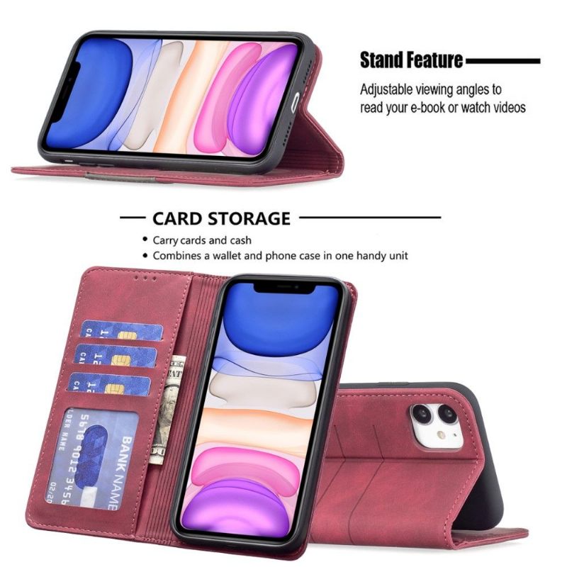 Folio-hoesje voor iPhone 11 Anti-fall Binfen Color Flip Faux Leather