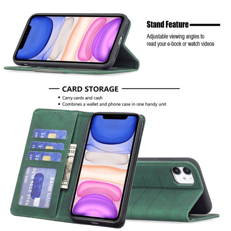 Folio-hoesje voor iPhone 11 Anti-fall Binfen Color Flip Faux Leather