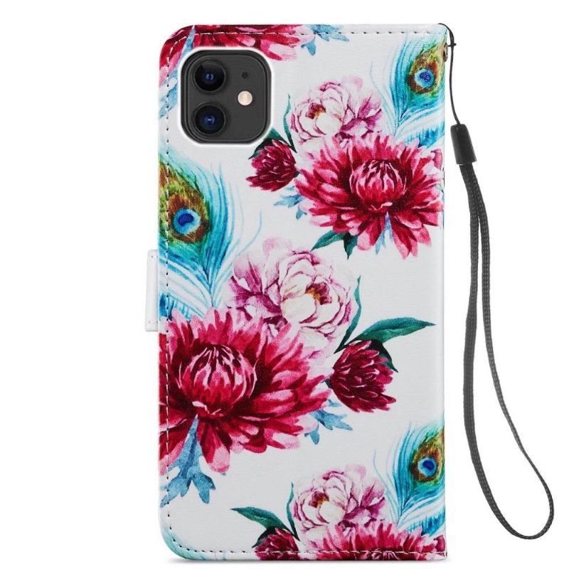 Folio-hoesje voor iPhone 11 Pauwbloem