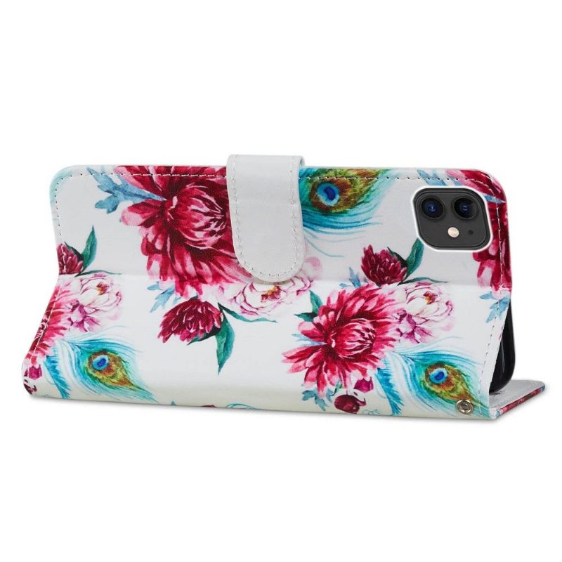 Folio-hoesje voor iPhone 11 Pauwbloem