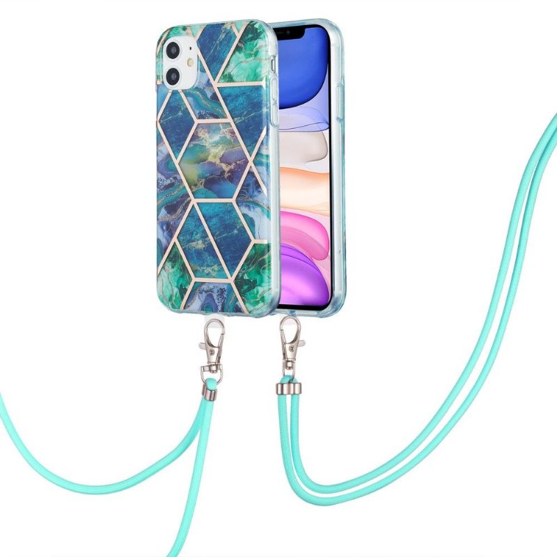 Hoesje voor iPhone 11 Anti-fall Met Koord Geometrisch