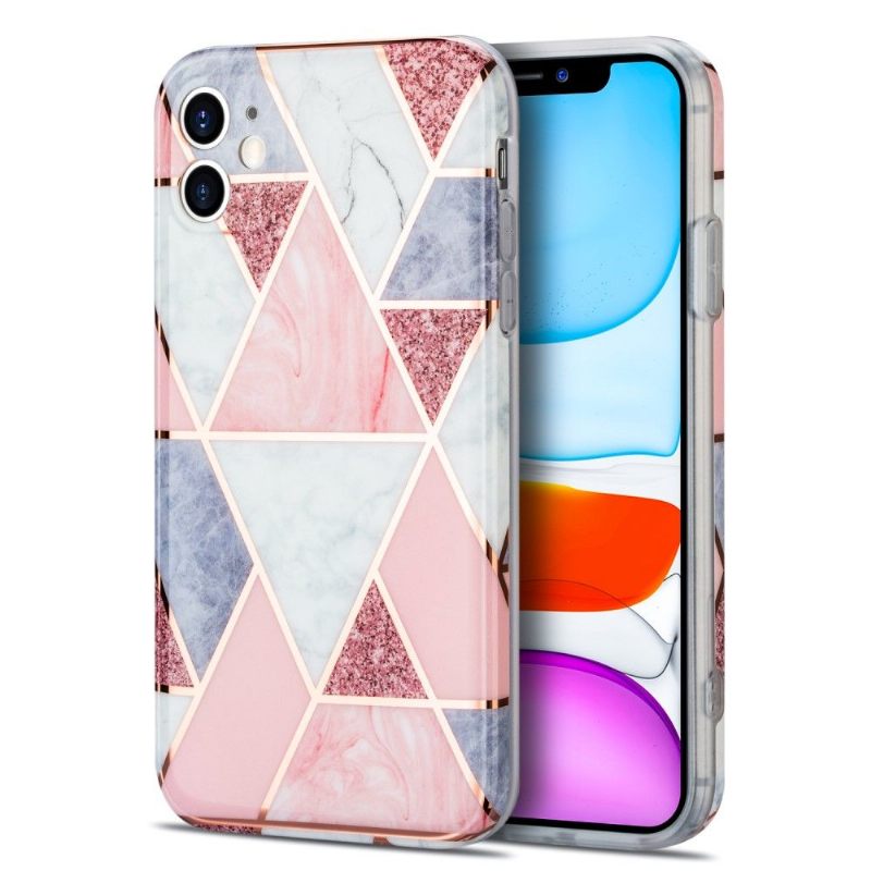 Hoesje voor iPhone 11 Flexibele Roze Geometrie