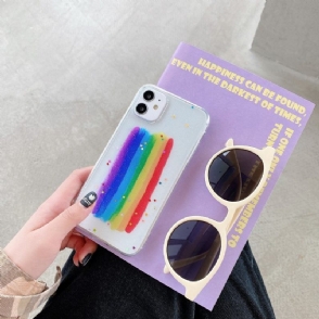 Hoesje voor iPhone 11 Regenboogglitter