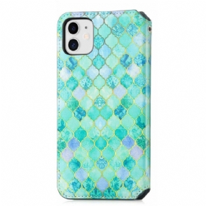 Leren Hoesje voor iPhone 11 Arabesk Patroon