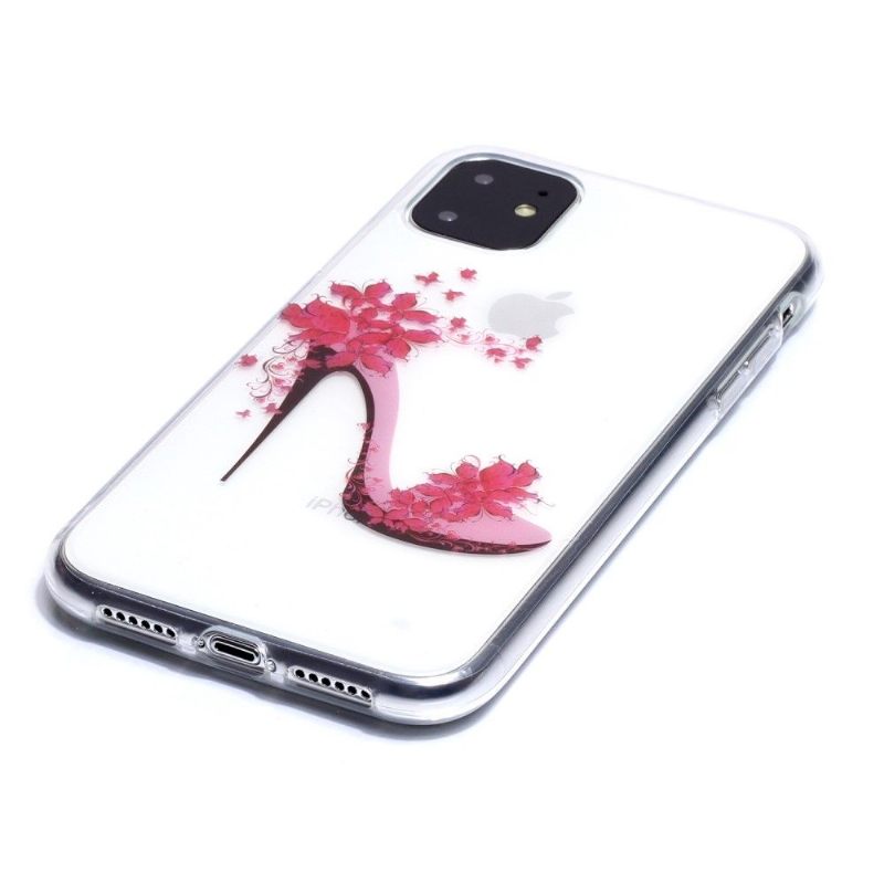 Telefoonhoesje voor iPhone 11 Transparante Bloemenhak