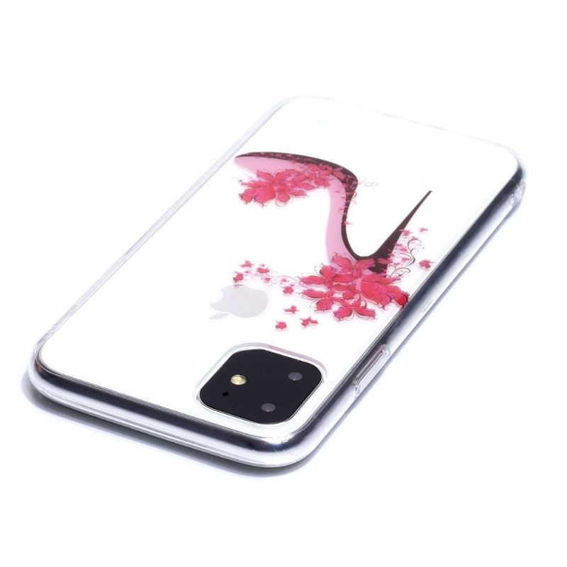 Telefoonhoesje voor iPhone 11 Transparante Bloemenhak