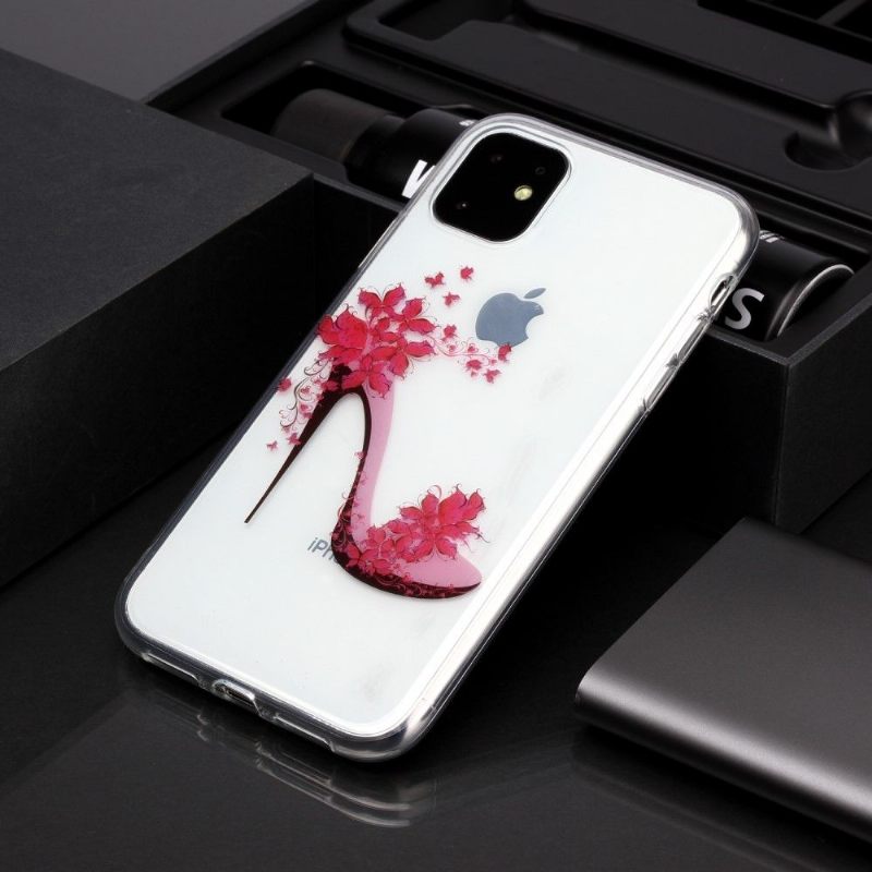 Telefoonhoesje voor iPhone 11 Transparante Bloemenhak